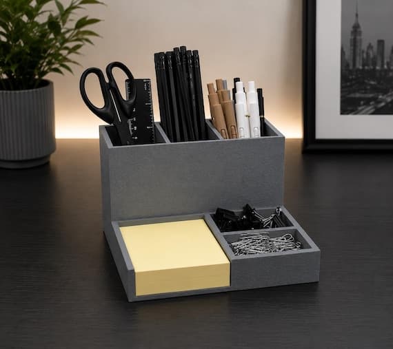 Modern Desk Organizer with Pen Holder | Minimalist Office Accessories